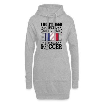 France Soccer Football 2022 WM - Sweat-shirt à capuche long Femme - gris chiné - Devant