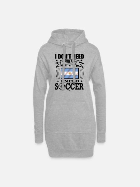 Argentina Soccer Football 2022 WM - Hoodie Dress - heather grey