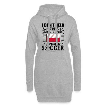 Poland Soccer Football 2022 WM - Sweat-shirt à capuche long Femme - gris chiné - Devant
