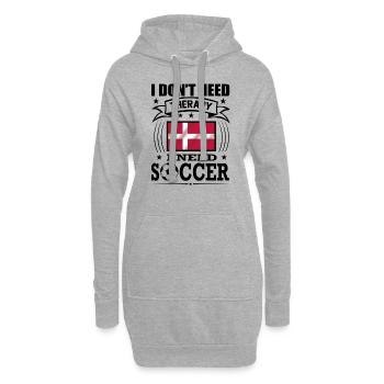 Denmark Soccer Football 2022 WM - Sweat-shirt à capuche long Femme - gris chiné - Devant