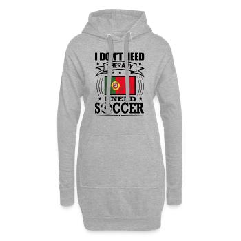 Portugal Soccer Football 2022 WM - Sweat-shirt à capuche long Femme - gris chiné - Devant