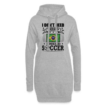 Brazil Soccer Football 2022 WM - Sweat-shirt à capuche long Femme - gris chiné - Devant