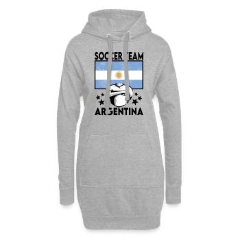 Argentina Soccer Football 2022 WM - Sweat-shirt à capuche long Femme - gris chiné - Devant