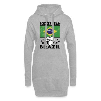 Brazil Soccer Football 2022 WM - Sweat-shirt à capuche long Femme - gris chiné - Devant