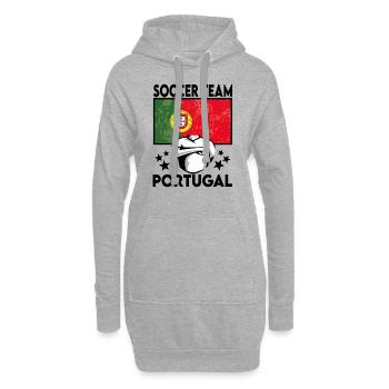 Portugal Soccer Football 2022 WM - Sweat-shirt à capuche long Femme - gris chiné - Devant