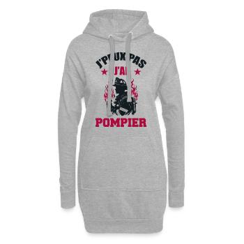 Ich kann keinen Feuerwehrmann haben - Hoodie-Kleid - Grau meliert - Vorne