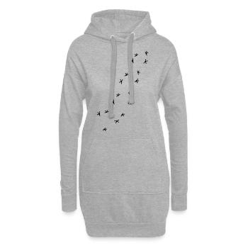 Gecko spur Tapsen laufen krabbeln - Hoodie-Kleid - Grau meliert - Vorne