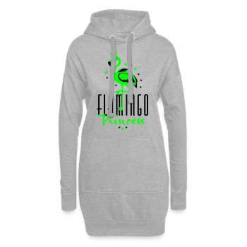 17 Flamingo Princess Crown Margarita Art - Sweat-shirt à capuche long Femme - gris chiné - Devant
