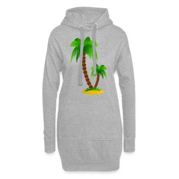 Palmen Insel - Hoodie-Kleid - Grau meliert - Vorne