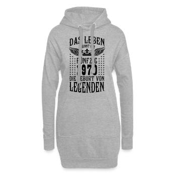 Das Leben beginnt mit 50 Geburt von Legenden 1970 - Hoodie-Kleid - Grau meliert - Vorne