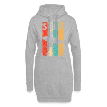 Planche de surf - Sweat-shirt à capuche long Femme - gris chiné - Devant