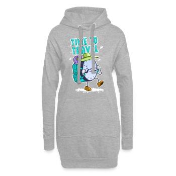 Montre de voyageur de temps pour les chemises noires - Sweat-shirt à capuche long Femme - gris chiné - Devant