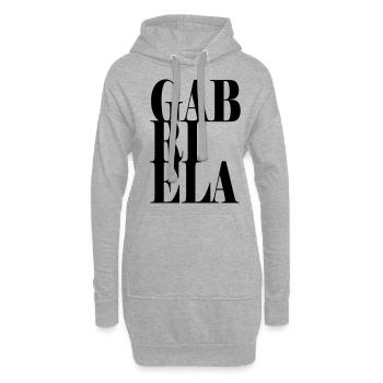 Gabriela Nom Prénom Police moderne Word Art - Sweat-shirt à capuche long Femme - gris chiné - Devant