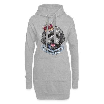 Lagotto Romagnolo avec couronne - Sweat-shirt à capuche long Femme - gris chiné - Devant