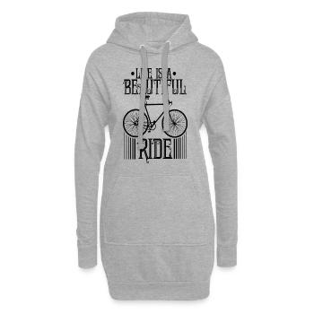 Das Leben ist schöner mit einem Fahrrad - Hoodie-Kleid - Grau meliert - Vorne