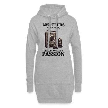 Vintage-Amateurfunk-Enthusiasten Amateure nach Lizenz - Hoodie-Kleid - Grau meliert - Vorne