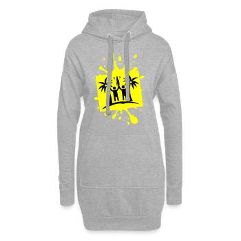 Palm Party Team - Hoodie Dress - heather grey - Front