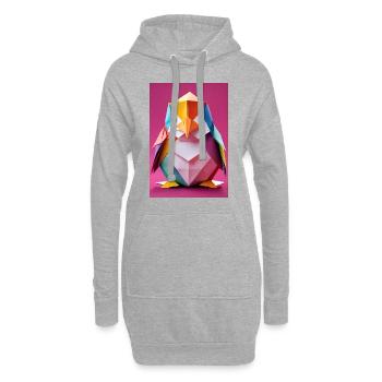 Bébé pingouin - Sweat-shirt à capuche long Femme - gris chiné - Devant