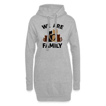 Nous sommes une famille - famille de chats - Sweat-shirt à capuche long Femme - gris chiné - Devant