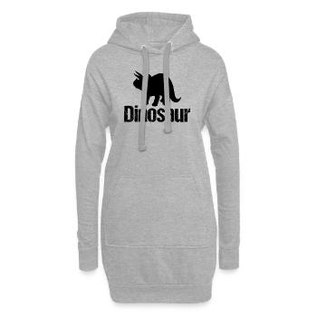 Dinosaur Triceratops - Dino - Hoodie-Kleid - Grau meliert - Vorne
