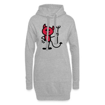 Kleiner Teufel - Hoodie-Kleid - Grau meliert - Vorne