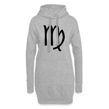 vierge - Sweat-shirt à capuche long Femme - gris chiné - Devant