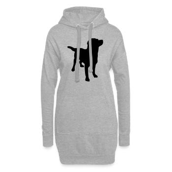 Hund Labrador - Hoodie-Kleid - Grau meliert - Vorne