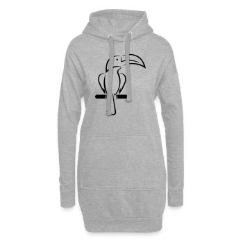 toucan - Sweat-shirt à capuche long Femme - gris chiné - Devant