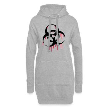 Biohazard Blood - Sweat-shirt à capuche long Femme - gris chiné - Devant