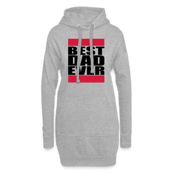 Best Dad Ever Logo - Hoodie-Kleid - Grau meliert - Vorne