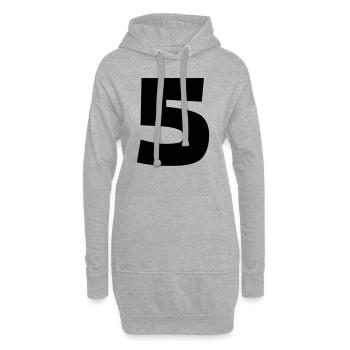 5 - Sweat-shirt à capuche long Femme - gris chiné - Devant