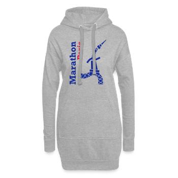 paris_marathon_Tour Eiffel - Sweat-shirt à capuche long Femme - gris chiné - Devant