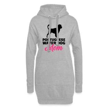 Portugiesischer Wasserhund - Hoodie-Kleid - Grau meliert - Vorne