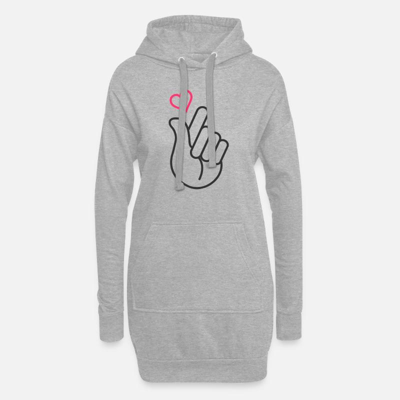 K-Pop - Hoodie-Kleid - Grau meliert