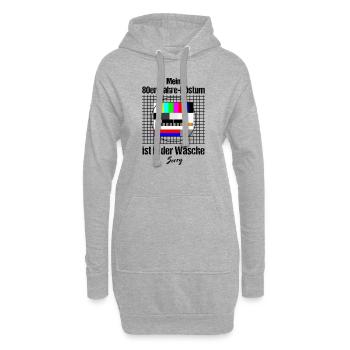 80er Jahre Kostüm - Hoodie-Kleid - Grau meliert - Vorne