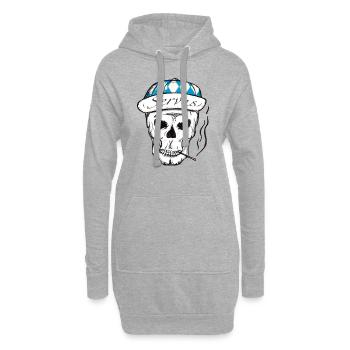 Bavarian Skull - Hoodie-Kleid - Grau meliert - Vorne