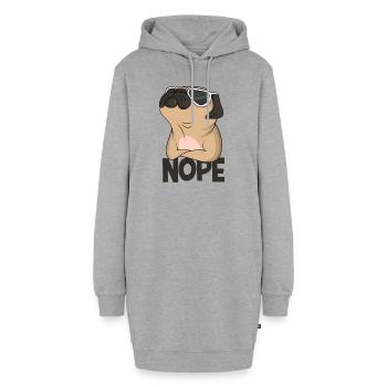 Mops - Hoodie-Kleid - Grau meliert - Vorne