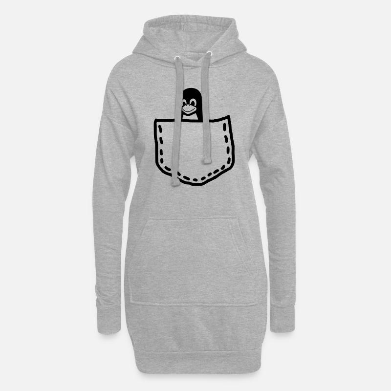 LINUX TUX PINGUIN MASKOTTCHEN - Hoodie-Kleid - Grau meliert