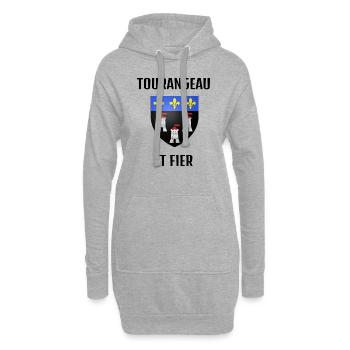 TOURANGEAU ET FIER - Sweat-shirt à capuche long Femme - gris chiné - Devant