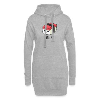 Kawaii Sushi Funny Bite Me - Hoodie-Kleid - Grau meliert - Vorne