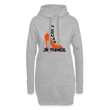 Crash le patriarcat - Sweat-shirt à capuche long Femme - gris chiné - Devant