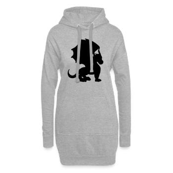Geflügelter Drache - Hoodie-Kleid - Grau meliert - Vorne