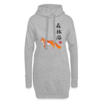 Japan Asien Bambus Sonne Kanji Natur Waldbaden - Hoodie-Kleid - Grau meliert - Vorne