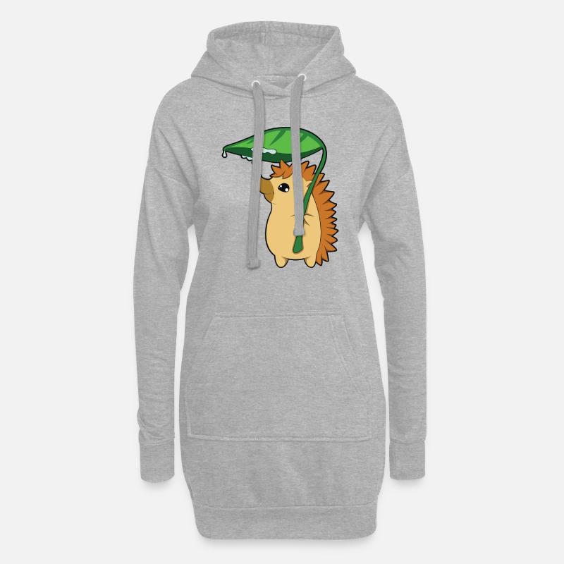 Igel - Hoodie-Kleid - Grau meliert
