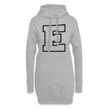buchstabe E - Hoodie-Kleid - Grau meliert - Vorne