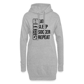 Logo Eat Sleep Soccer - Sweat-shirt à capuche long Femme - gris chiné - Devant
