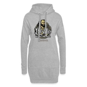 Holzfäller mit Beil und Seele - Hoodie-Kleid - Grau meliert - Vorne