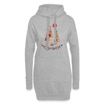 camping indianderzelt biwak outdoor zelten - Hoodie-Kleid - Grau meliert - Vorne