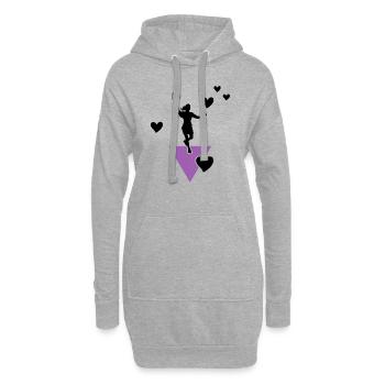 badminton badminton badminton crossminton badminton - Sweat-shirt à capuche long Femme - gris chiné - Devant