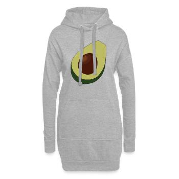 Avocado Illustration Geschenkidee - Hoodie-Kleid - Grau meliert - Vorne
